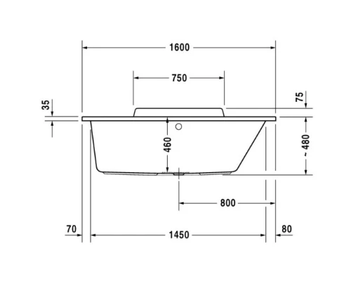 Акриловая ванна 160x70 см R Duravit DuraStyle 700293000000000
