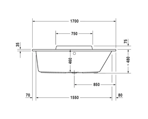 Акриловая ванна 170x70 см R Duravit DuraStyle 700295000000000