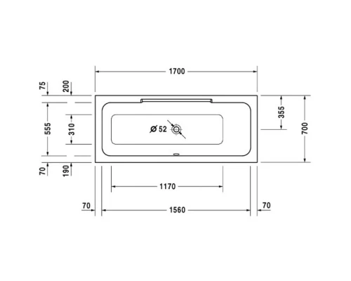 Акриловая ванна 170x70 см R Duravit DuraStyle 700295000000000