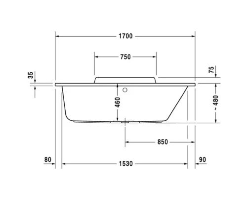 Акриловая ванна 170x75 см R Duravit DuraStyle 700297000000000