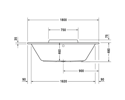 Акриловая ванна 180x80 см Duravit DuraStyle 700298000000000