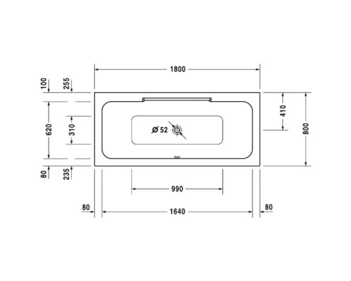 Акриловая ванна 180x80 см Duravit DuraStyle 700298000000000