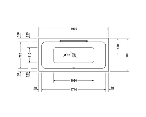 Акриловая ванна 190x90 см Duravit DuraStyle 700299000000000