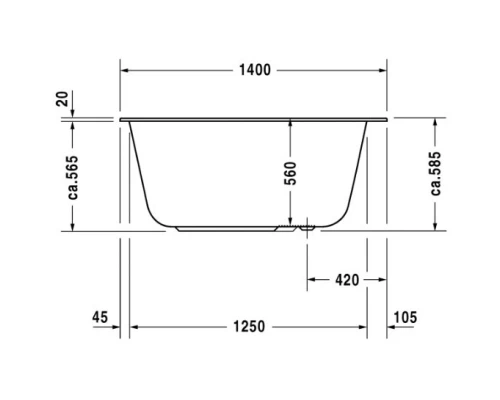 Акриловая ванна 140x80 см Duravit DuraStyle 700233000000000