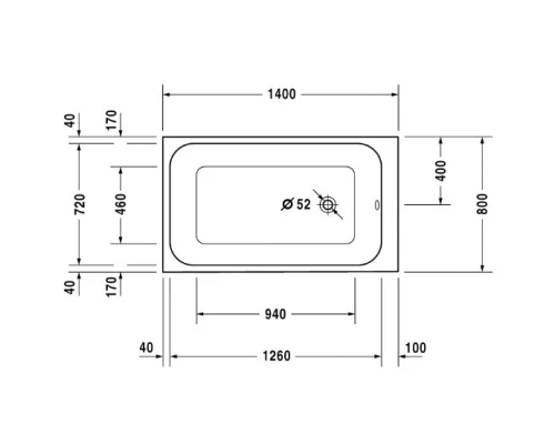 Акриловая ванна 140x80 см Duravit DuraStyle 700233000000000