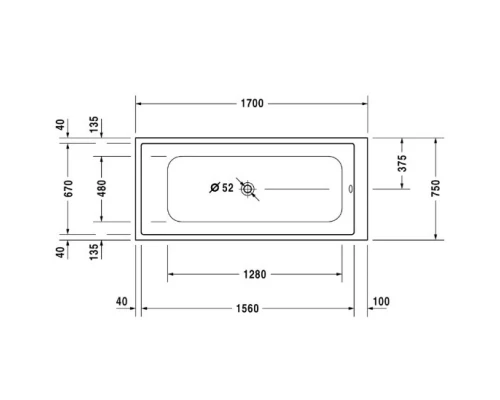 Акриловая ванна 170x75 см Duravit DuraStyle 700231000000000