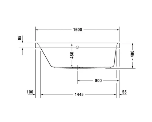 Акриловая ванна 160x70 см L Duravit Happy D.2 700308000000000