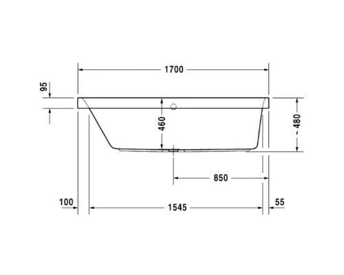 Акриловая ванна 170x70 см L Duravit Happy D.2 700310000000000