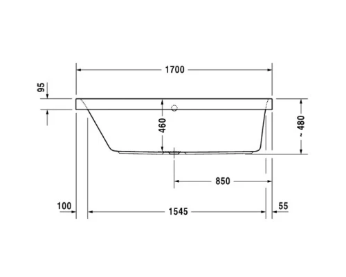 Акриловая ванна 170x75 см L Duravit Happy D.2 700312000000000