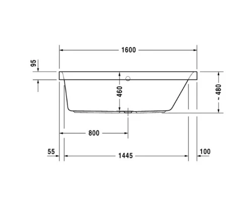Акриловая ванна 160x70 см R Duravit Happy D.2 700309000000000