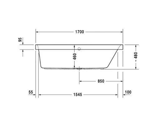 Акриловая ванна 170x75 см R Duravit Happy D.2 700313000000000