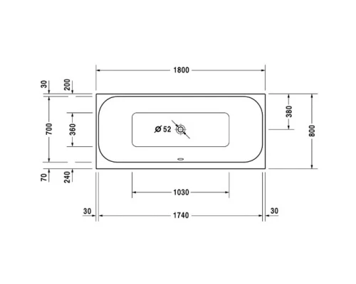 Акриловая ванна 180x80 см Duravit Happy D.2 700314000000000
