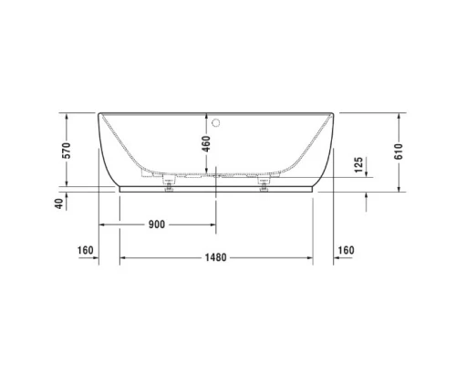 Акриловая ванна 185x95 см Duravit Luv 700433000000000