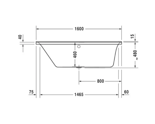 Акриловая ванна 160x70 см L Duravit P3 Comforts 700371000000000