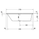 Акриловая ванна 170x70 см L Duravit P3 Comforts 700373000000000
