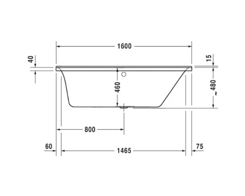 Акриловая ванна 160x70 см R Duravit P3 Comforts 700372000000000