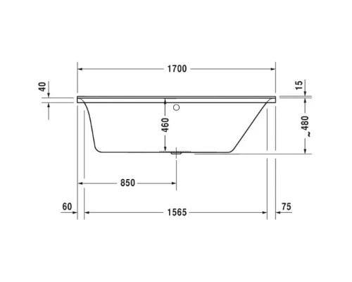 Акриловая ванна 170x75 см R Duravit P3 Comforts 700376000000000