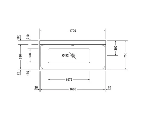 Акриловая ванна 170x75 см R Duravit P3 Comforts 700376000000000