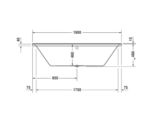Акриловая ванна 190x90 см Duravit P3 Comforts 700378000000000