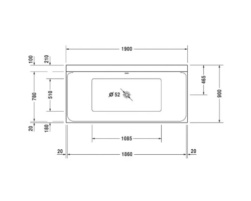 Акриловая ванна 190x90 см Duravit P3 Comforts 700378000000000