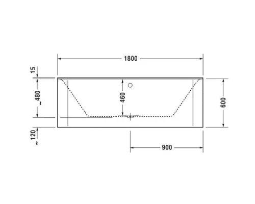Акриловая ванна 180x80 см Duravit P3 Comforts 700381000000000