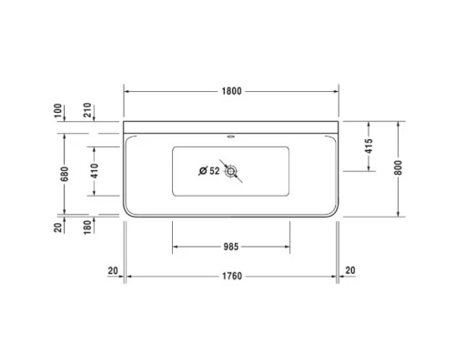 Акриловая ванна 180x80 см Duravit P3 Comforts 700381000000000