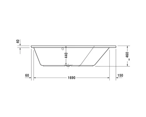 Акриловая ванна 190x140 см R Duravit Paiova 5 700393000000000