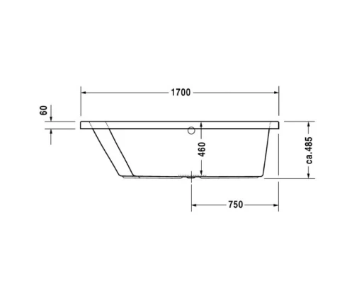 Акриловая ванна 170x100 см L Duravit Paiova 700212000000000