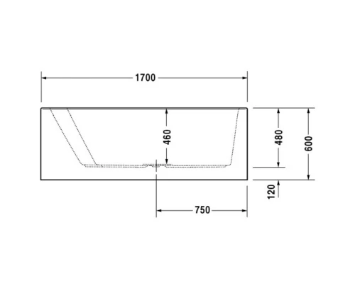 Акриловая ванна 170x100 см L Duravit Paiova 700264000000000