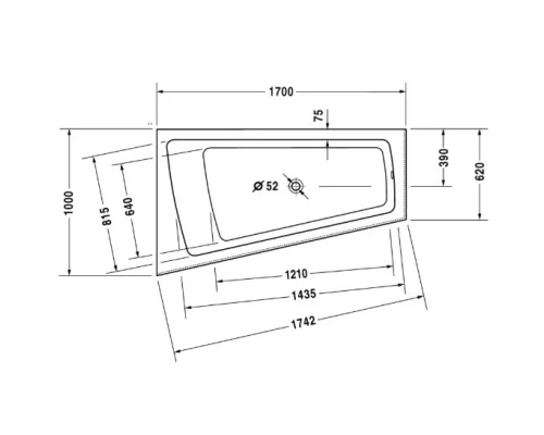 Акриловая ванна 170x100 см L Duravit Paiova 700264000000000