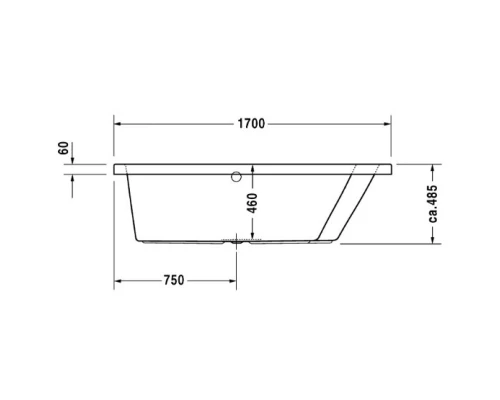 Акриловая ванна 170x100 см R Duravit Paiova 700213000000000