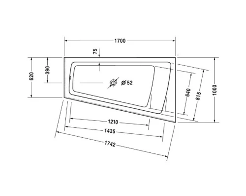 Акриловая ванна 170x100 см R Duravit Paiova 700265000000000
