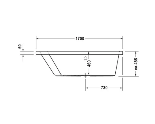 Акриловая ванна 170x130 см L Duravit Paiova 700214000000000