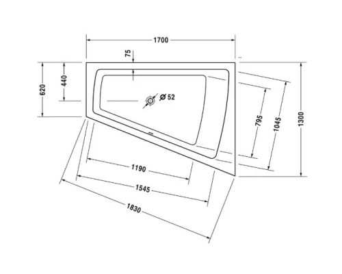 Акриловая ванна 170x130 см R Duravit Paiova 700215000000000