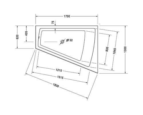 Акриловая ванна 170x130 см R Duravit Paiova 700267000000000
