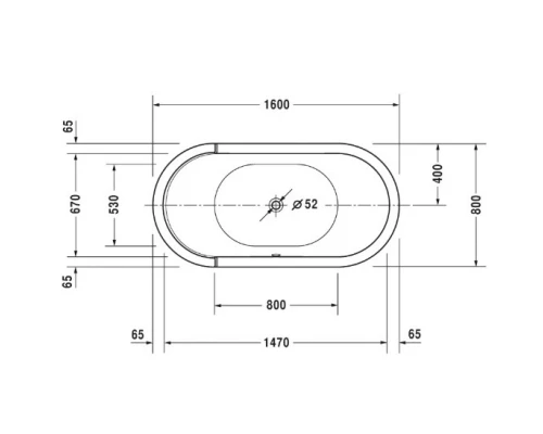 Акриловая ванна 160x80 см Duravit Starck 700409000000000