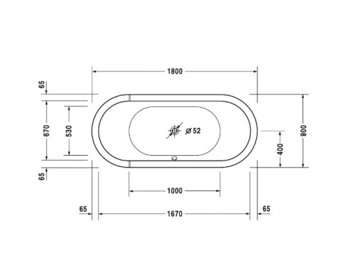 Акриловая ванна 180x80 см Duravit Starck 700009000000000