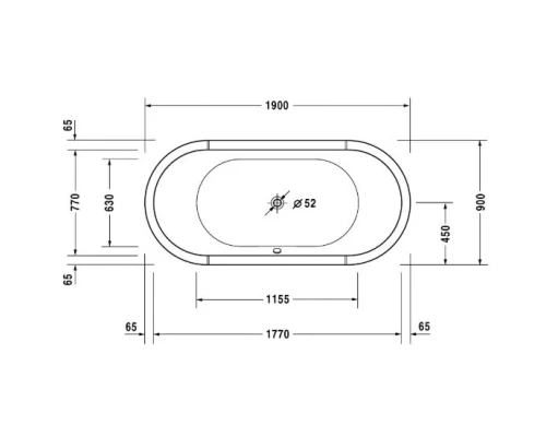 Акриловая ванна 190x90 см Duravit Starck 700011000000000