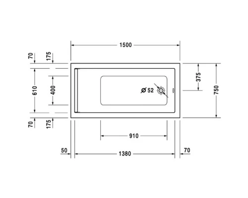 Акриловая ванна 150x75 см Duravit Starck 700332000000000