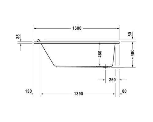 Акриловая ванна 160x70 см Duravit Starck 700333000000000