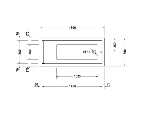 Акриловая ванна 160x70 см Duravit Starck 700333000000000