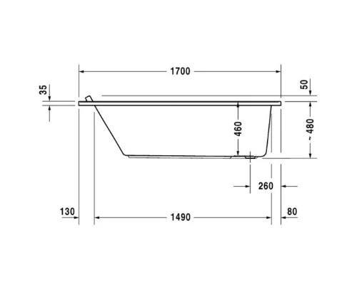 Акриловая ванна 170x75 см Duravit Starck 700335000000000