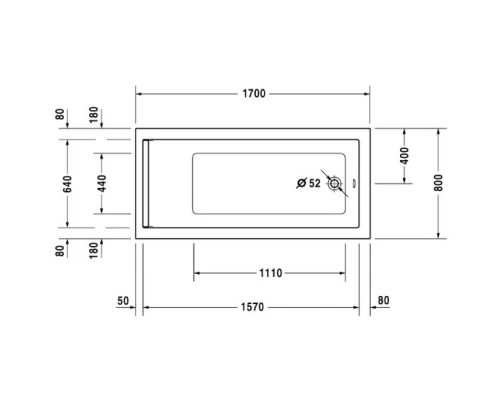 Акриловая ванна 170x80 см Duravit Starck 700336000000000