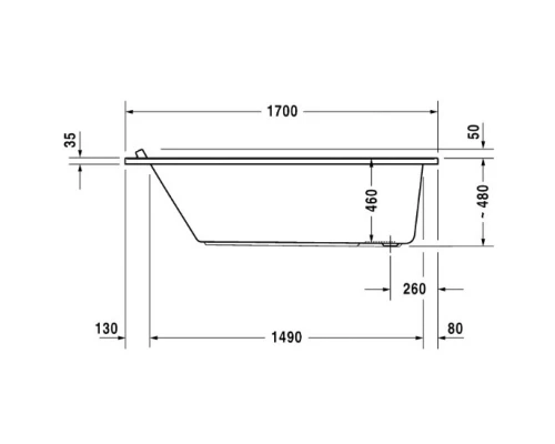 Акриловая ванна 170x90 см Duravit Starck 700337000000000