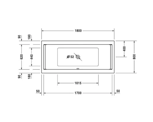 Акриловая ванна 180x80 см Duravit Starck 700338000000000