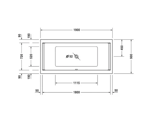 Акриловая ванна 190x90 см Duravit Starck 700340000000000