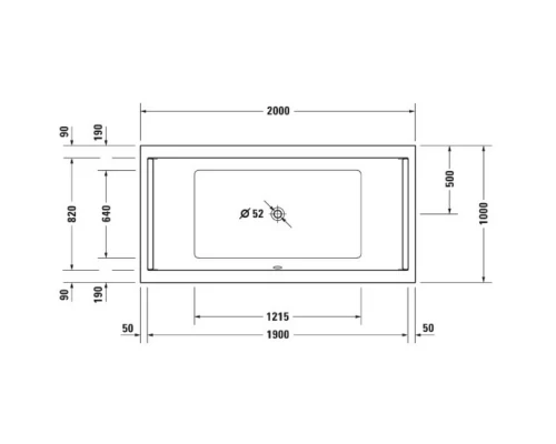 Акриловая ванна 200x100 см Duravit Starck 700341000000000