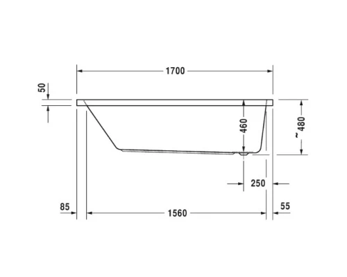 Акриловая ванна 170x70 см Duravit Vero Air 700411000000000