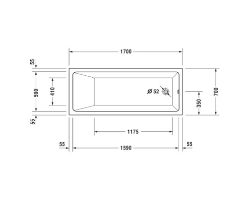 Акриловая ванна 170x70 см Duravit Vero Air 700411000000000