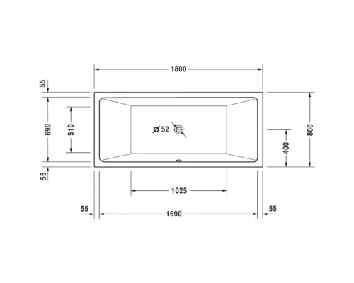 Акриловая ванна 180x80 см Duravit Vero Air 700413000000000